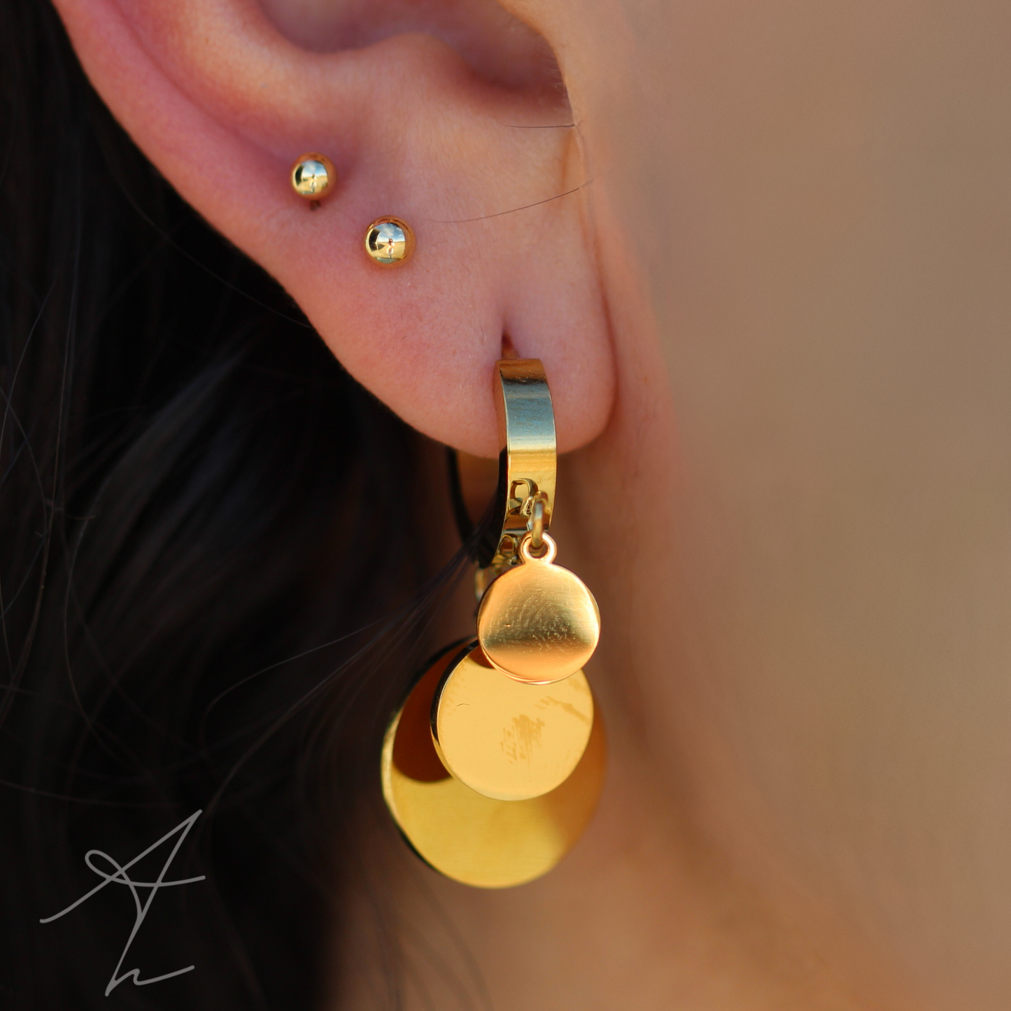 Iris Gold Plated Earrings