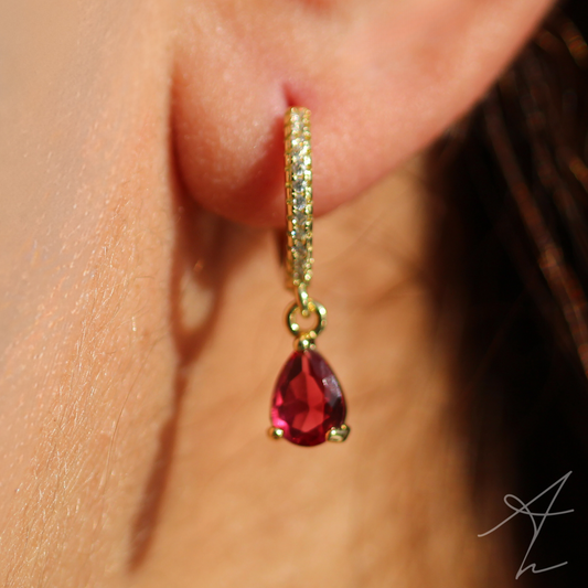 Ruby Gold Plated Earrings